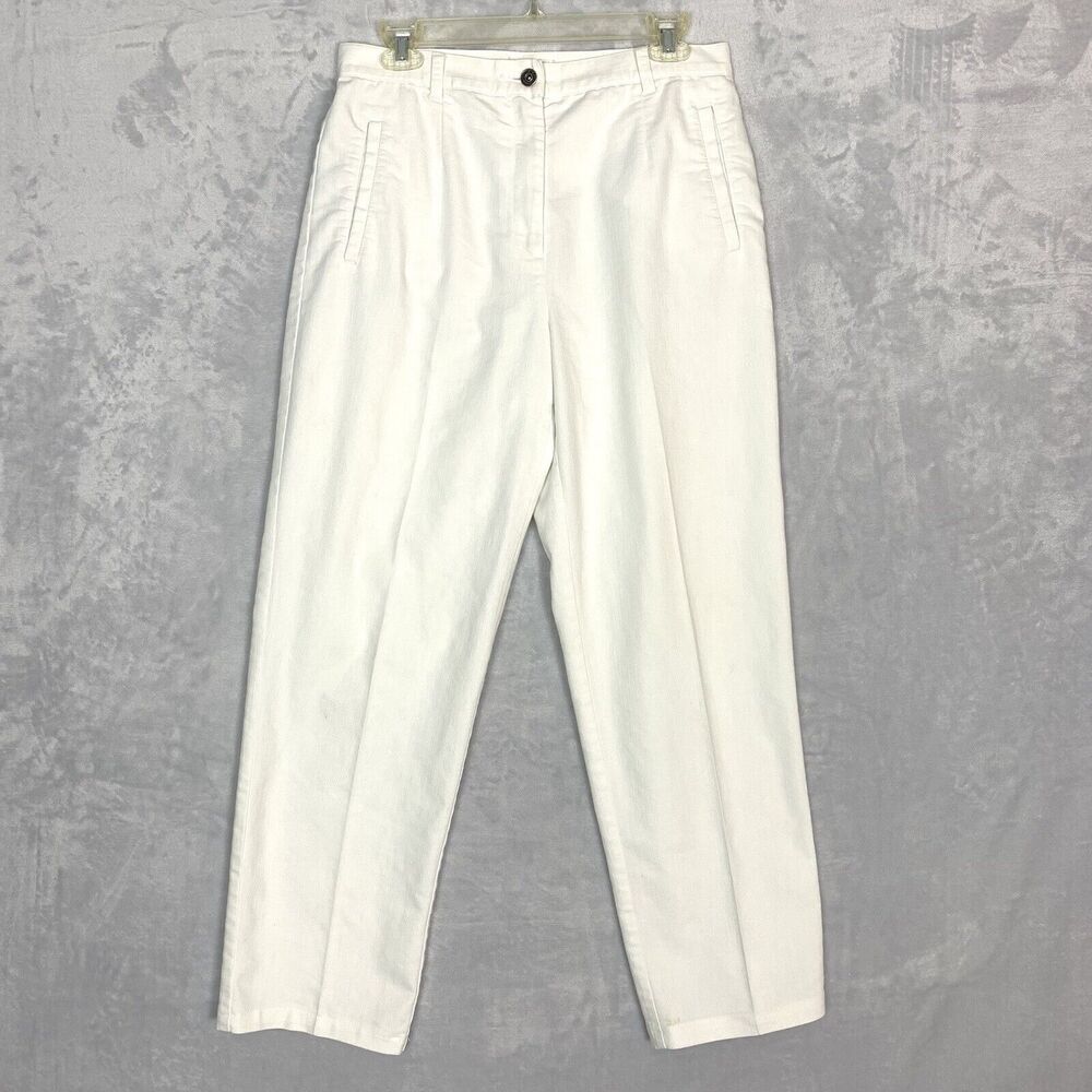 Christopher & Banks Pants Womens 8 White Straight Leg White Denim Stretch Jeans